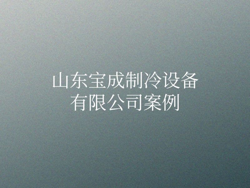 山东宝成制冷设备有限公司案例
